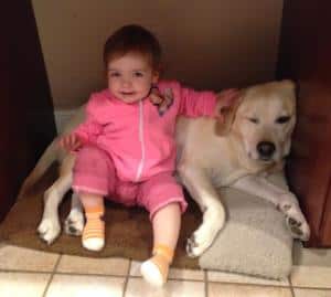 Twila pup and baby- Endless Mt. Labradors